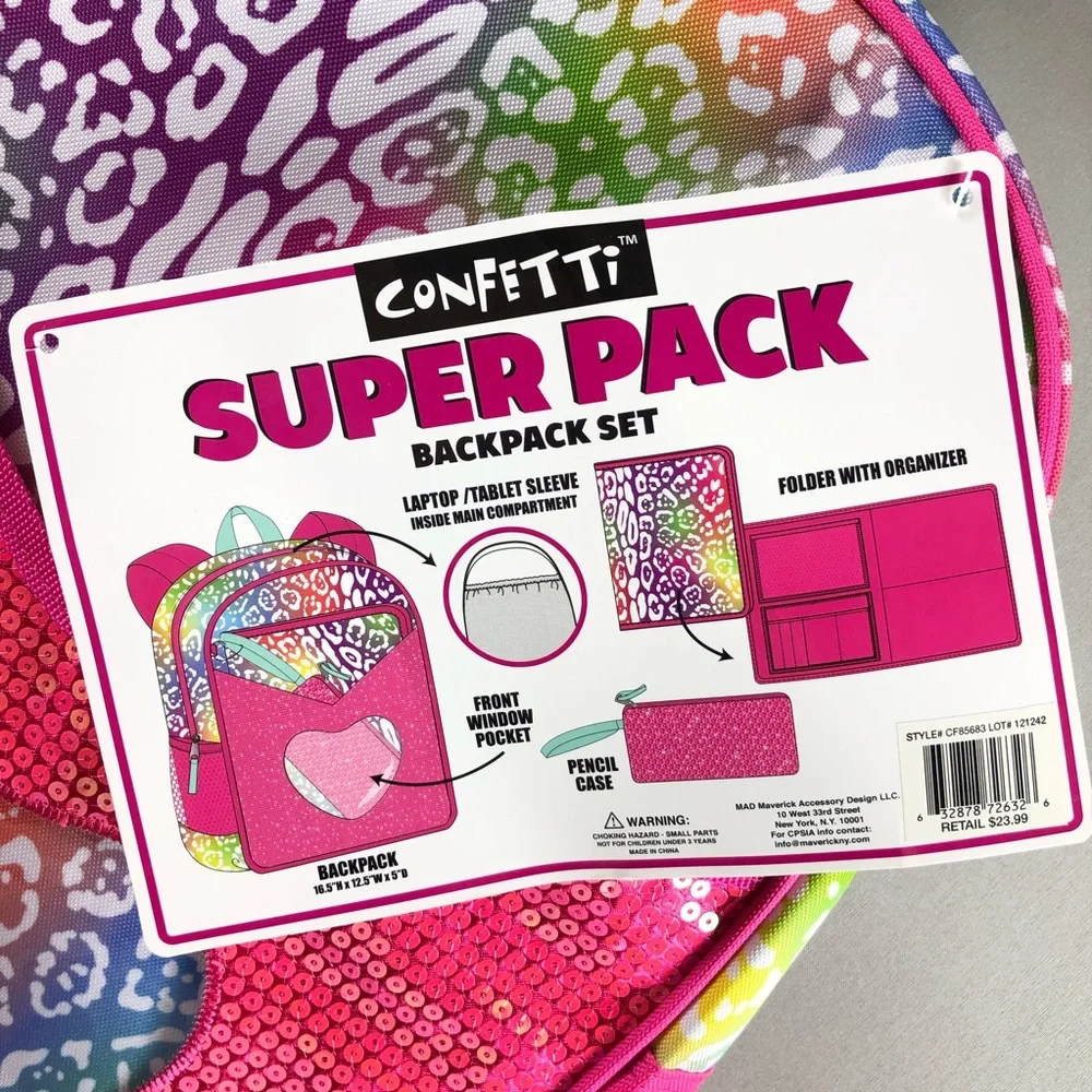 Confetti Backpack Superpack Set